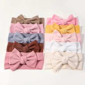 MyKids-USA® Elastic Baby Hairband with Solid Color Bow